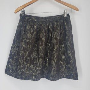 Steven Alan Angie Mini Skirt Black Gold Metallic Women’s Size Small